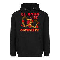 Black el amor se comparte with churros Heavyweight Hoodie - AdoDesignShop