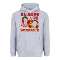Heather Grey el amor se comparte with churros Heavyweight Hoodie - AdoDesignShop