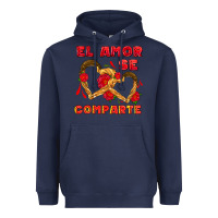 Navy el amor se comparte with churros Heavyweight Hoodie - AdoDesignShop