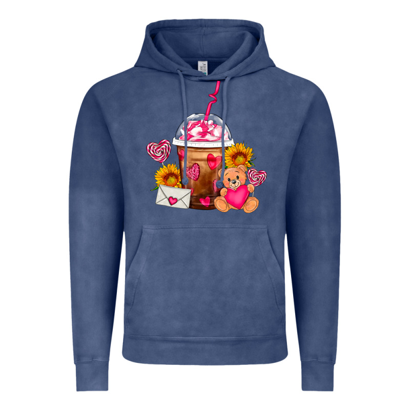 Valentines Day Frappe Coffee Vintage Hoodie by FaDigitalArtStudio | Teevron