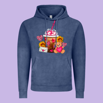 Valentines Day Frappe Coffee Vintage Hoodie Designed By Fadigitalartstudio