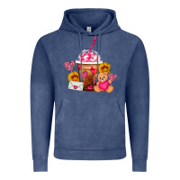 Vintage Denim Valentines Day Frappe Coffee Vintage Hoodie - FaDigitalArtStudio