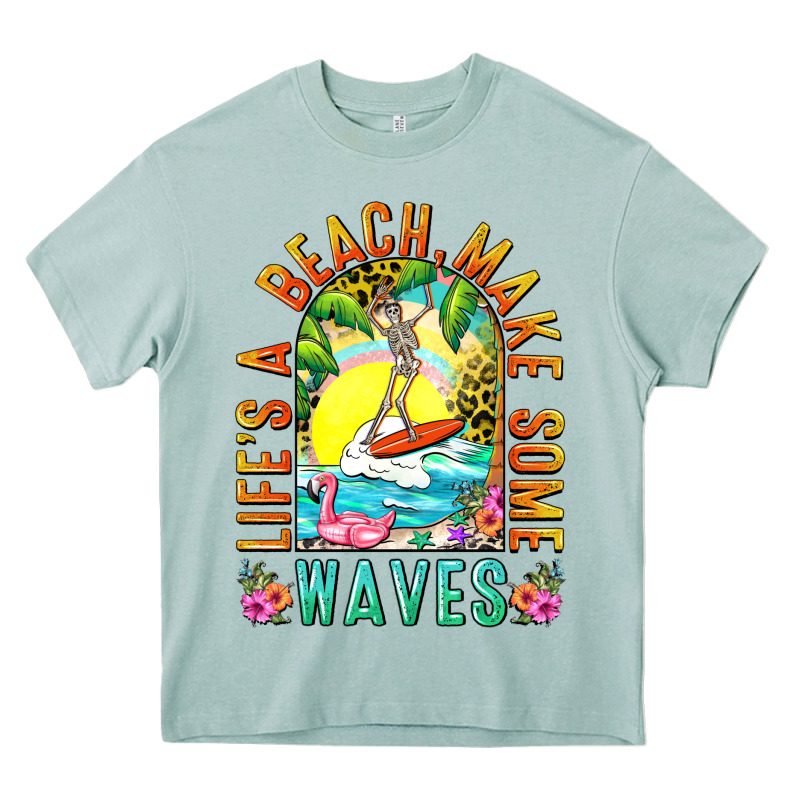 Life's A Beach Make Some Waves Heavy Core Tee by NancyCooperArtShop | Teevron