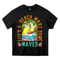 Black Life's a beach make some waves Heavy Core Tee - NancyCooperArtShop
