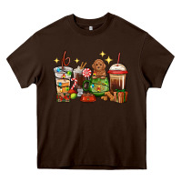 Chocolate Brown Christmas coffee cups with Poodle Heavy Core Tee - RanaPortraitStore