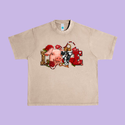 Love With Pig Olivia Urban Heavy Tee Designed By Oliviacreatesart