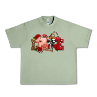 Oil Green love with pig olivia Urban Heavy Tee - OliviaCreatesArt