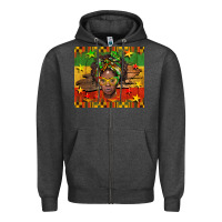 Charcoal Heather juneteenth black women  tumbler Zipper Hoodie - BarkalooDesign
