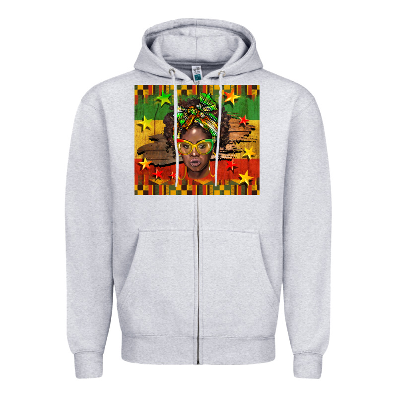 Juneteenth Black Women  Tumbler Zipper Hoodie by BarkalooDesign | Teevron