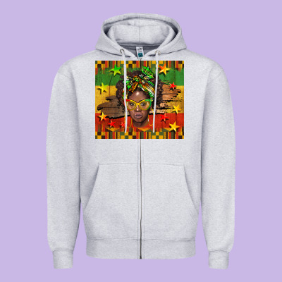 Juneteenth Black Women  Tumbler Zipper Hoodie Designed By Barkaloodesign