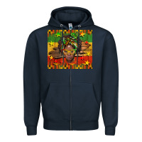 Navy juneteenth black women  tumbler Zipper Hoodie - BarkalooDesign