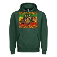 Sports Green juneteenth black women  tumbler Zipper Hoodie - BarkalooDesign