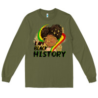 Army Green I am black history Long Sleeve Tee - FaDigitalArtStudio