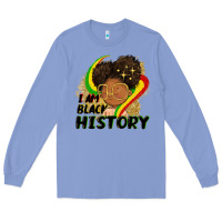 Colony Blue I am black history Long Sleeve Tee - FaDigitalArtStudio