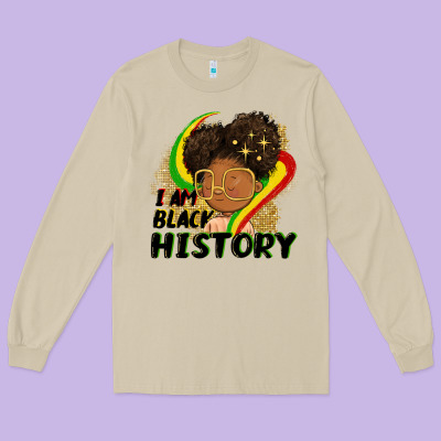 I Am Black History Long Sleeve Tee Designed By Fadigitalartstudio