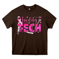 Chocolate Brown Breast Cancer Facility Tech Heavy Core Tee - texasbilliewilder