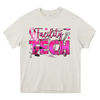 Cream Breast Cancer Facility Tech Heavy Core Tee - texasbilliewilder