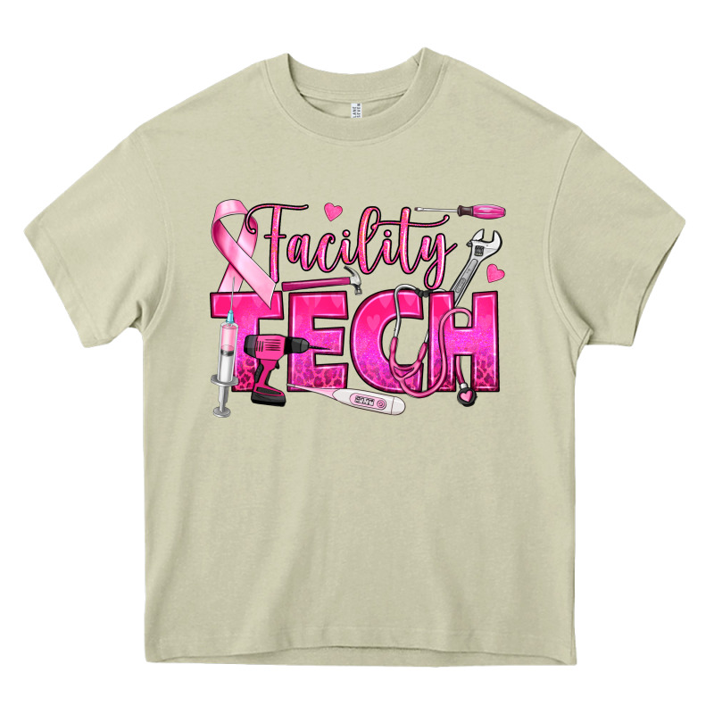 Breast Cancer Facility Tech Heavy Core Tee by texasbilliewilder | Teevron