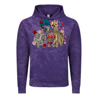 Cloud Purple Skeleton couple Valentine's Day Vintage Hoodie - FaDigitalArtStudio