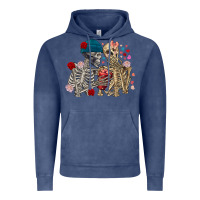 Vintage Denim Skeleton couple Valentine's Day Vintage Hoodie - FaDigitalArtStudio