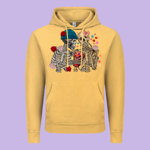 Skeleton Couple Valentine's Day Vintage Hoodie Designed By Fadigitalartstudio