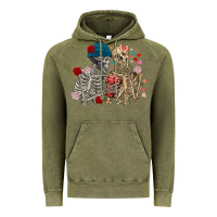 Vintage Olive Skeleton couple Valentine's Day Vintage Hoodie - FaDigitalArtStudio