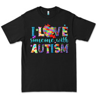 Black I love someone with Autism Premium Tee - NancyCooperArtShop