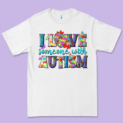 I Love Someone With Autism Premium Tee Designed By Nancycooperartshop