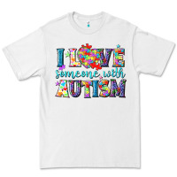 White I love someone with Autism Premium Tee - NancyCooperArtShop