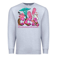 Heather Grey cca  continuing care assistant with crocs Premium Sweatshirt - AdoDesignShop
