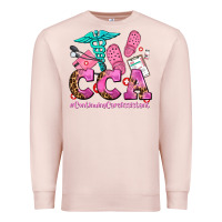 Pale Pink cca  continuing care assistant with crocs Premium Sweatshirt - AdoDesignShop