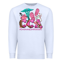 White cca  continuing care assistant with crocs Premium Sweatshirt - AdoDesignShop
