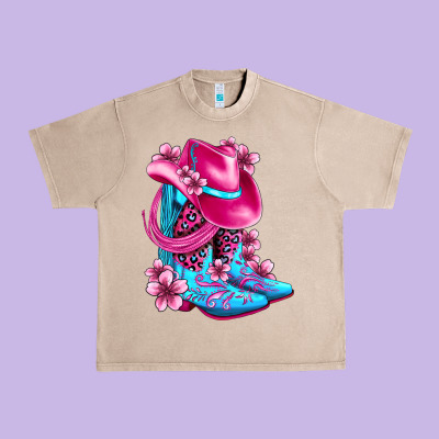 Valentine Cowboy Boots And Hat Olivia Urban Heavy Tee Designed By Oliviacreatesart