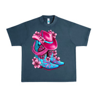 Midnight Navy valentine cowboy boots and hat olivia Urban Heavy Tee - OliviaCreatesArt