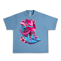 Pebble Blue valentine cowboy boots and hat olivia Urban Heavy Tee - OliviaCreatesArt