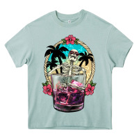 Arona summer skeleton cocktail Heavy Core Tee - NancyCooperArtShop