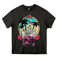 Asphalt summer skeleton cocktail Heavy Core Tee - NancyCooperArtShop
