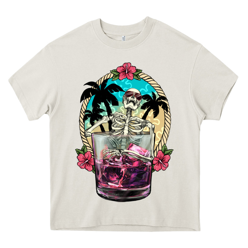 Summer Skeleton Cocktail Heavy Core Tee by NancyCooperArtShop | Teevron