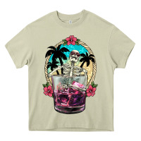 Mossy summer skeleton cocktail Heavy Core Tee - NancyCooperArtShop