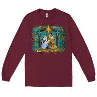 Burgundy oh holy night western Long Sleeve Tee - RanaPortraitStore