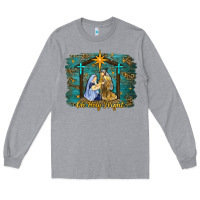 Heather Grey oh holy night western Long Sleeve Tee - RanaPortraitStore