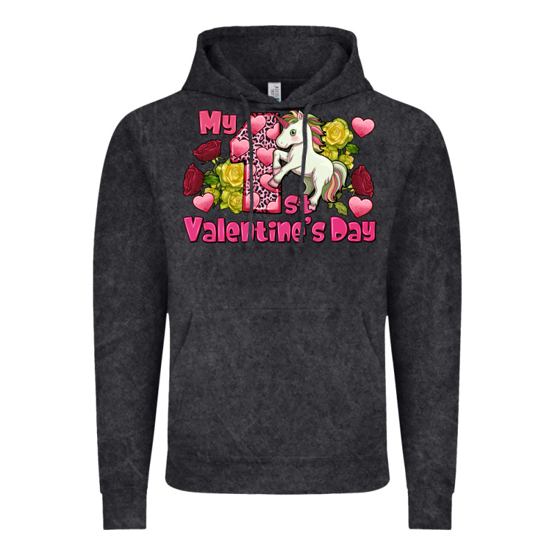 My First Valentine's Day Unicorn Vintage Hoodie by FaDigitalArtStudio | Teevron