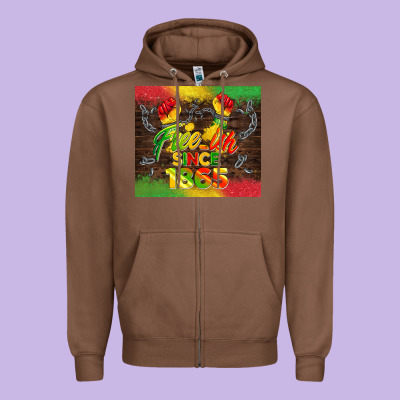 Free Ish Since 1865 Zipper Hoodie Designed By Barkaloodesign