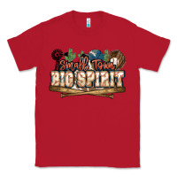 Red Small town big spirit Baseball Classic Tee - HowdyJamesFarm