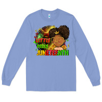 Colony Blue Little miss Juneteenth Long Sleeve Tee - FaDigitalArtStudio
