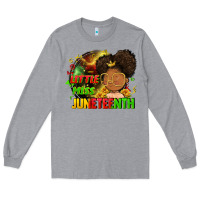Heather Grey Little miss Juneteenth Long Sleeve Tee - FaDigitalArtStudio