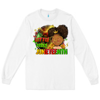 White Little miss Juneteenth Long Sleeve Tee - FaDigitalArtStudio
