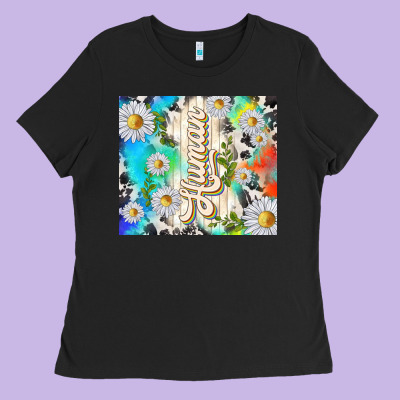 Human With Daisies Ladies Tee Designed By Tumblerdesignbyshophia