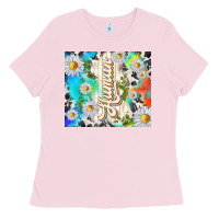 Bubblegum Pink human with daisies Ladies Tee - TumblerDesignByShophia