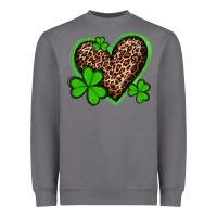 Storm st patricks day leopard heart with shamrocks Heavyweight Sweatshirt - Artiststas